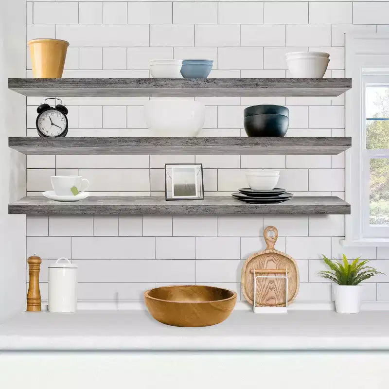 Paquete de 3 estantes flotantes de pared de 5" para baño, dormitorio, cocina y sala de estar