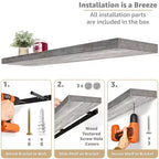 Paquete de 3 estantes flotantes de pared de 5" para baño, dormitorio, cocina y sala de estar