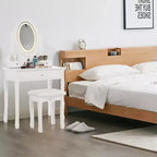 Tocador con espejo de maquillaje con luz LED, que incluye un taburete acolchado, 3 modos de iluminación y 3 cajones de almacenamiento, perfecto para el dormitorio.