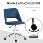 Silla de oficina moderna de media altura con tela de terciopelo, silla de escritorio giratoria sin brazos con diseño de respaldo hueco para oficina en casa
