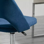 Silla de oficina moderna de media altura con tela de terciopelo, silla de escritorio giratoria sin brazos con diseño de respaldo hueco para oficina en casa