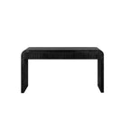 Mesa consola de entrada vintage de 59" con cajones, tiradores ocultos y diseño curvo para sala de estar