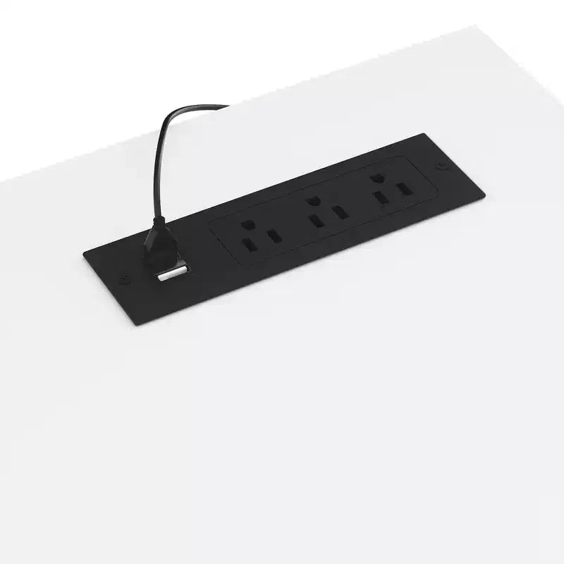Cómoda para dormitorio con luces LED y tomas de corriente, mueble de TV con 4 cajones
