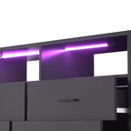 Cómoda para dormitorio con luces LED y tomas de corriente, mueble de TV con 4 cajones