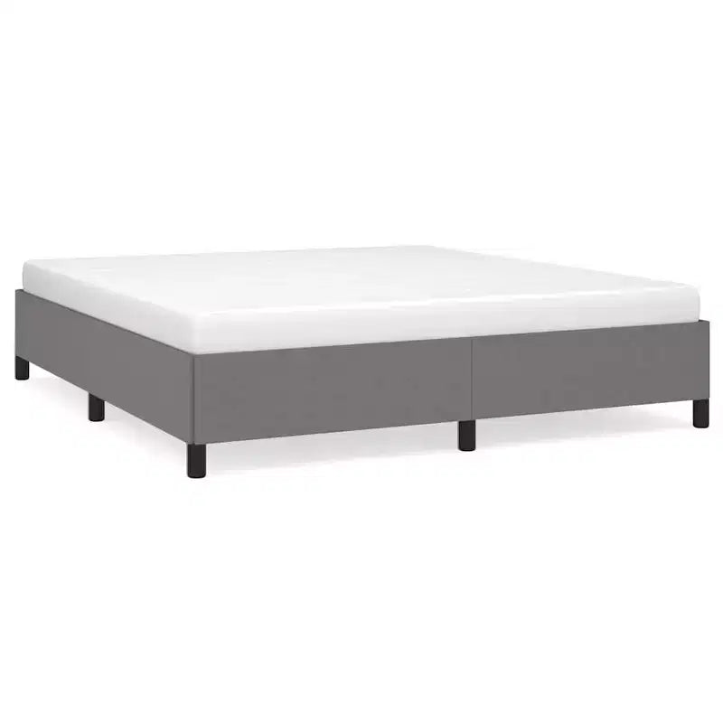 Marco de cama de tela de poliéster gris oscuro, madera contrachapada, madera de ingeniería King