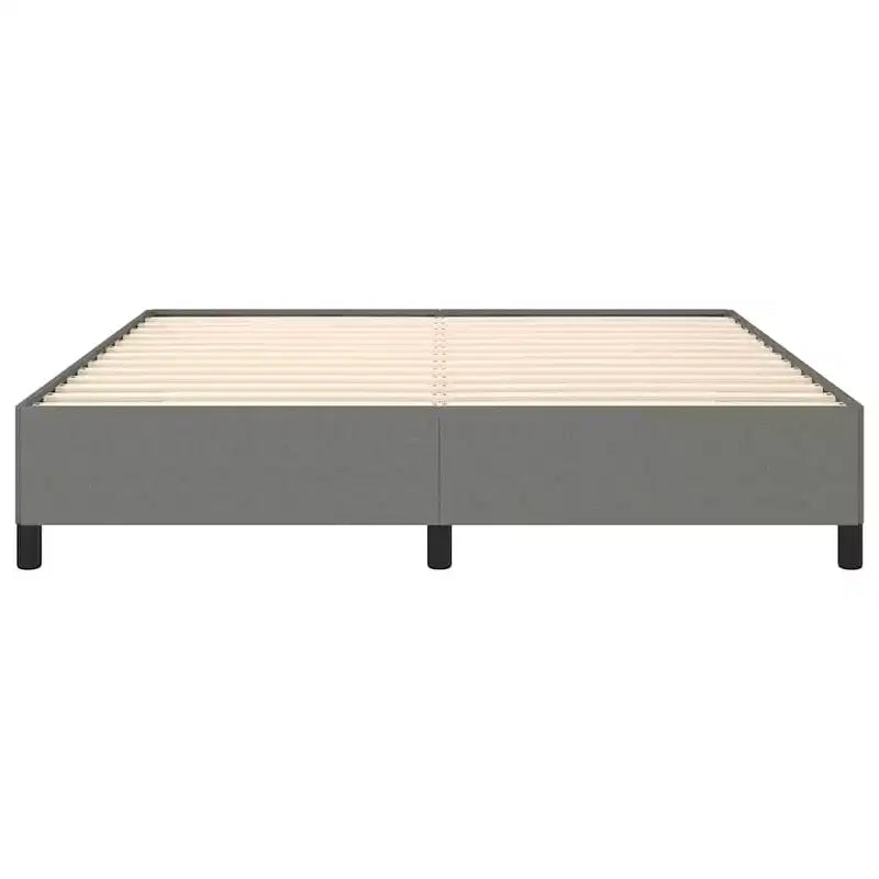 Marco de cama de tela de poliéster gris oscuro, madera contrachapada, madera de ingeniería King