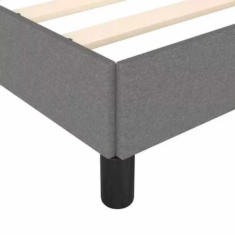 Marco de cama de tela de poliéster gris oscuro, madera contrachapada, madera de ingeniería King