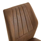 Juego de 4 sillas de comedor de polipiel con patas metálicas y asiento acolchado, marrón