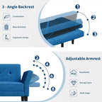 Sofá Cama Futón con Respaldo y Apoyabrazos Ajustables, Sofá Cama Convertible para Sala de Estar y Dormitorio