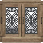 Aparador de 4 puertas con almacenamiento calado tipo espejo, 60.4" de ancho x 18.2" de profundidad x 29.3" de alto