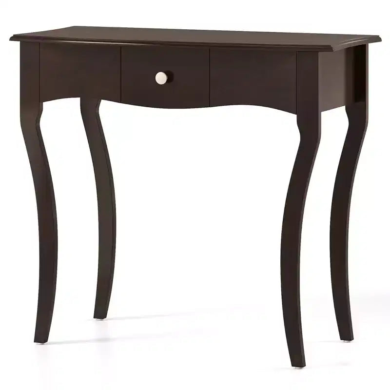 Mesa consola con cajón, estructura de madera maciza y rieles metálicos para el cajón, para recibidor