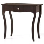 Mesa consola con cajón, estructura de madera maciza y rieles metálicos para el cajón, para recibidor