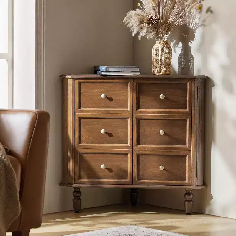 Gabinete esquinero de 76 cm de alto con 2 puertas y patas torneadas