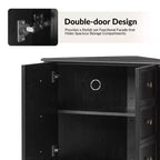 Gabinete esquinero de 76 cm de alto con 2 puertas y patas torneadas