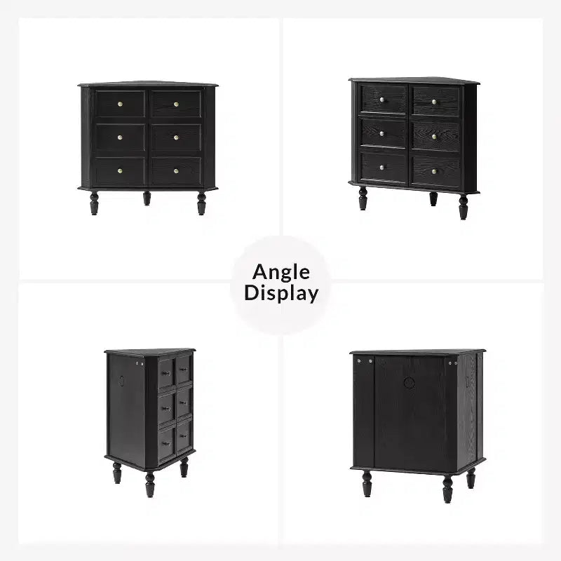 Gabinete esquinero de 76 cm de alto con 2 puertas y patas torneadas