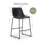 Juego de 2 taburetes de bar de mediados de siglo, 91.9 cm de altura, de cuero sintético con reposapiés para barra de casa y cocina