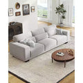 89 Comfy 3 Seater Sofa, 3 Seater Couch for Living Room, Supportive with Thickened Cushion, Removable & Washable Covers, Cotton-Linen Couches, Grey