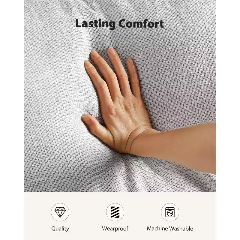 89 Sofá Cómodo de 3 Plazas, Sofá de 3 Plazas para Sala de Estar, Confortable con Cojín Engrosado, Fundas Removibles y Lavables, Sofás de Lino-Algodón, Gris