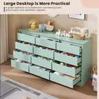 Cómoda de 5 a 12 cajones para dormitorio, cómoda doble grande con cajones profundos y parte superior ancha, cómoda de madera alta para sala de estar, pasillo, habitación de niños