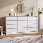 Cómoda de 5 a 12 cajones para dormitorio, cómoda doble grande con cajones profundos y parte superior ancha, cómoda de madera alta para sala de estar, pasillo, habitación de niños