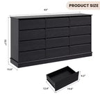 Cómoda de 5 a 12 cajones para dormitorio, cómoda doble grande con cajones profundos y parte superior ancha, cómoda de madera alta para sala de estar, pasillo, habitación de niños