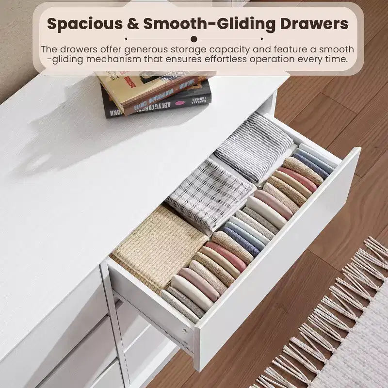 Cómoda de 5 a 12 cajones para dormitorio, cómoda doble grande con cajones profundos y parte superior ancha, cómoda de madera alta para sala de estar, pasillo, habitación de niños