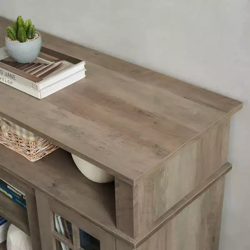 Mueble de TV de 58.25 pulgadas para televisores de hasta 65 pulgadas, centro de entretenimiento en casa con amplio almacenamiento, gestión de cables, acabado clásico espresso