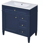 Tocador de baño de 30 pulgadas con lavabo, mueble de baño con cajones y espejo, armario con espejo para baño