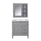 Tocador de baño de 30 pulgadas con lavabo, mueble de baño con cajones y espejo, armario con espejo para baño