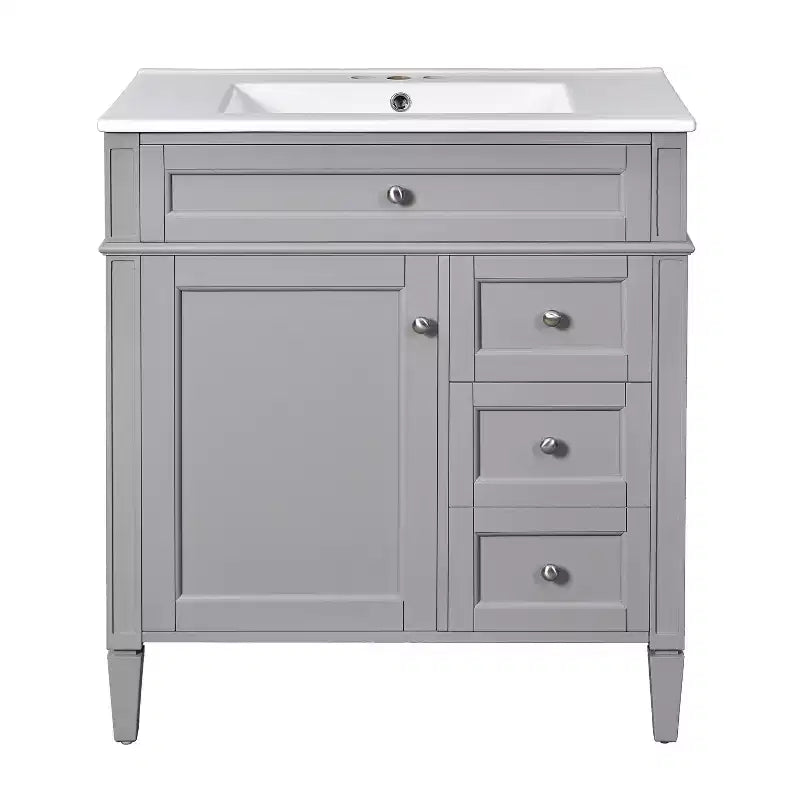 Tocador de baño de 30 pulgadas con lavabo, mueble de baño con cajones y espejo, armario con espejo para baño