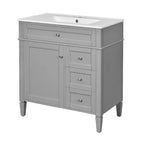 Tocador de baño de 30 pulgadas con lavabo, mueble de baño con cajones y espejo, armario con espejo para baño
