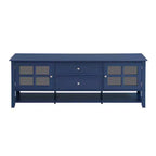 Mueble para TV Mid-Century con 2 puertas de cristal y 2 cajones, centro de entretenimiento para televisores de hasta 60"