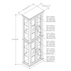 Vitrina esquinera iluminada de 70", 6 estantes de cristal ajustables, vitrina de almacenamiento de madera de ingeniería para sala de estar, vitrina alta