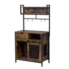 Mueble Jaula para Perros de 31.5 Pulgadas con Cajones y Estación de Carga, Perrera Interior de Doble Puerta con Almacenamiento, Marrón Rústico