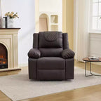 Sillón Reclinable de Masaje Extra Grande para Adultos, Sofá Individual de Piel Sintética con Calefacción y Vibración, Bolsillo Lateral, Sofá Reclinable (Marrón)