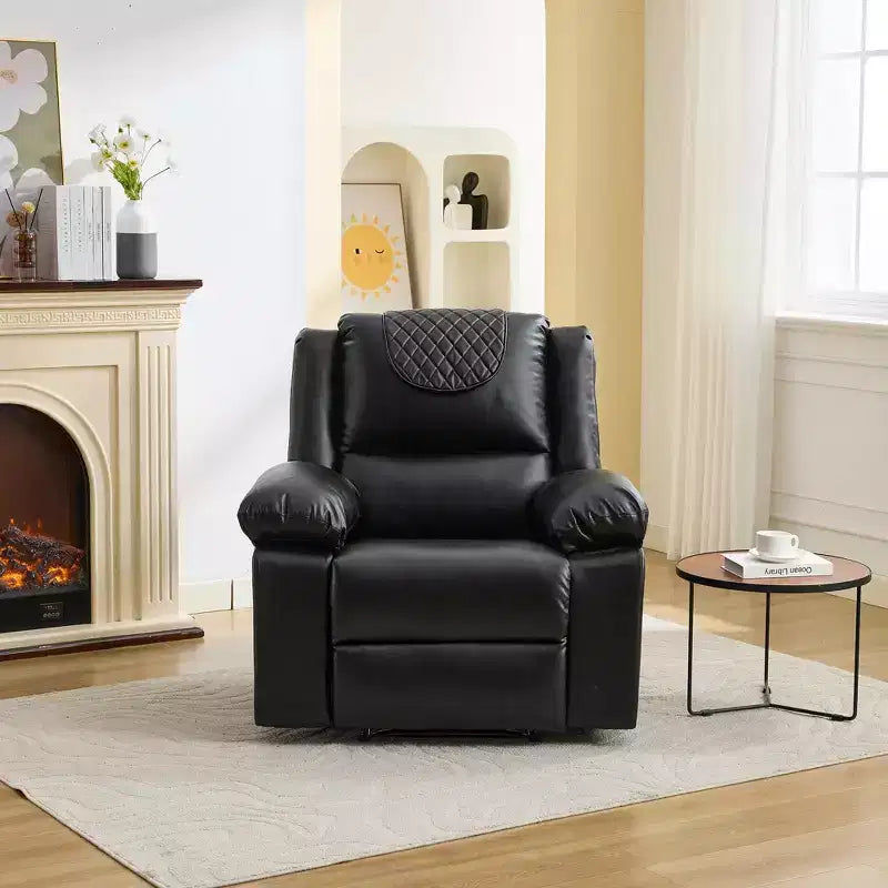 Sillón Reclinable de Masaje Extra Grande para Adultos, Sofá Individual de Piel Sintética con Calefacción y Vibración, Bolsillo Lateral, Sofá Reclinable (Marrón)