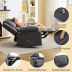 Sillón Reclinable de Masaje Extra Grande para Adultos, Sofá Individual de Piel Sintética con Calefacción y Vibración, Bolsillo Lateral, Sofá Reclinable (Marrón)