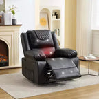 Sillón Reclinable de Masaje Extra Grande para Adultos, Sofá Individual de Piel Sintética con Calefacción y Vibración, Bolsillo Lateral, Sofá Reclinable (Marrón)