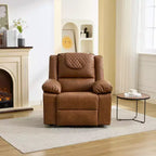 Sillón Reclinable de Masaje Extra Grande para Adultos, Sofá Individual de Piel Sintética con Calefacción y Vibración, Bolsillo Lateral, Sofá Reclinable (Marrón)